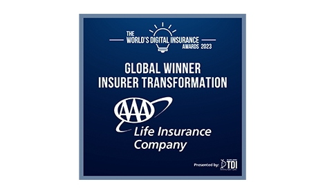 The World's Digital Insurance Award 2023 - Global Winner Insurer Transformation - AAA Life Insurance Company