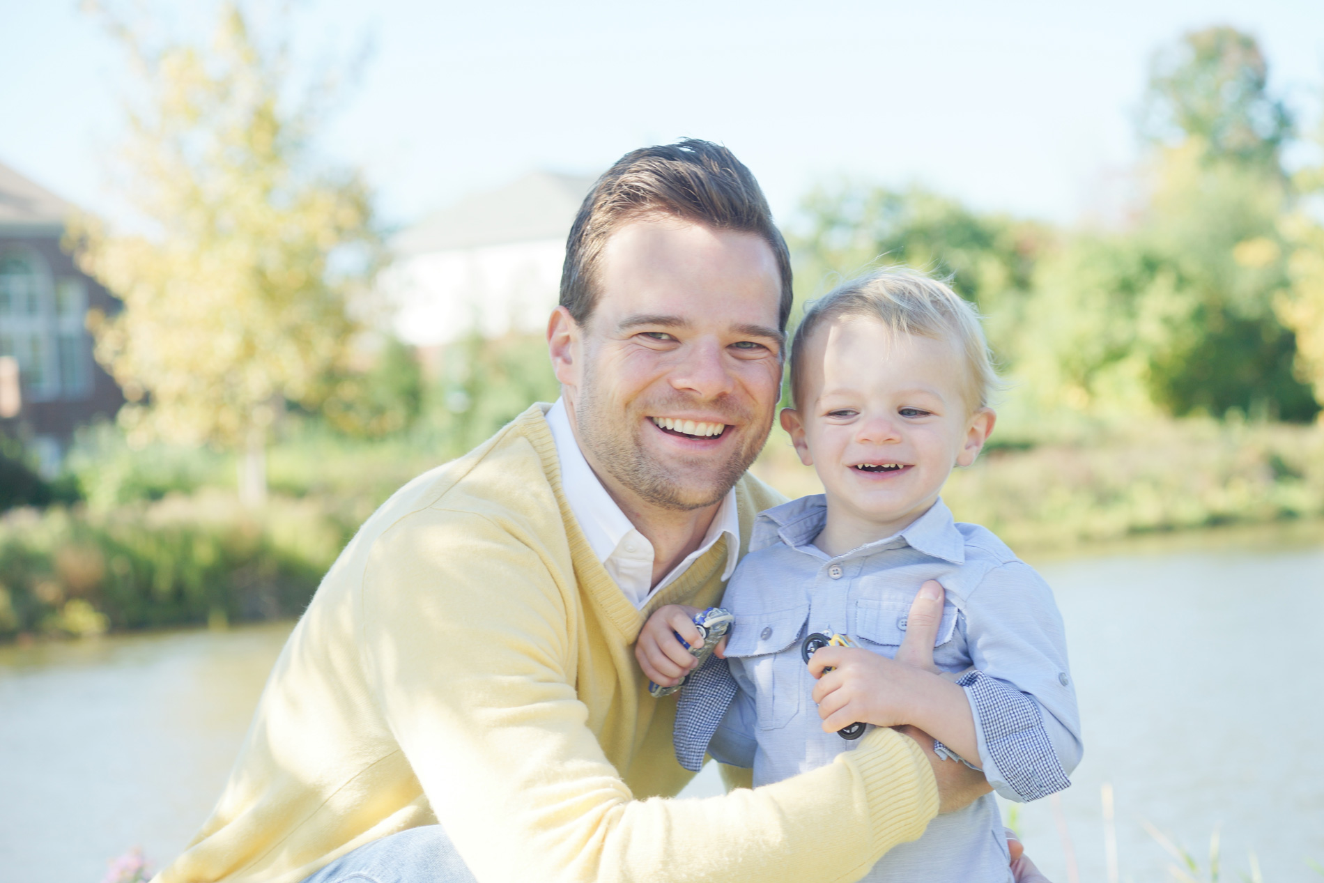 Andy Hill with his son