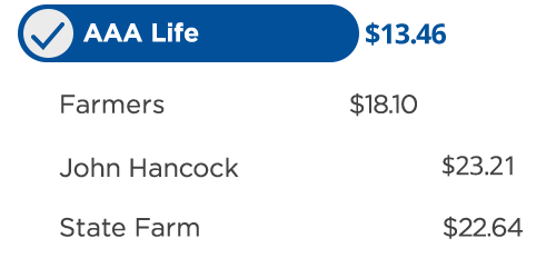 Competitor Term Life Insurance Rate Chart